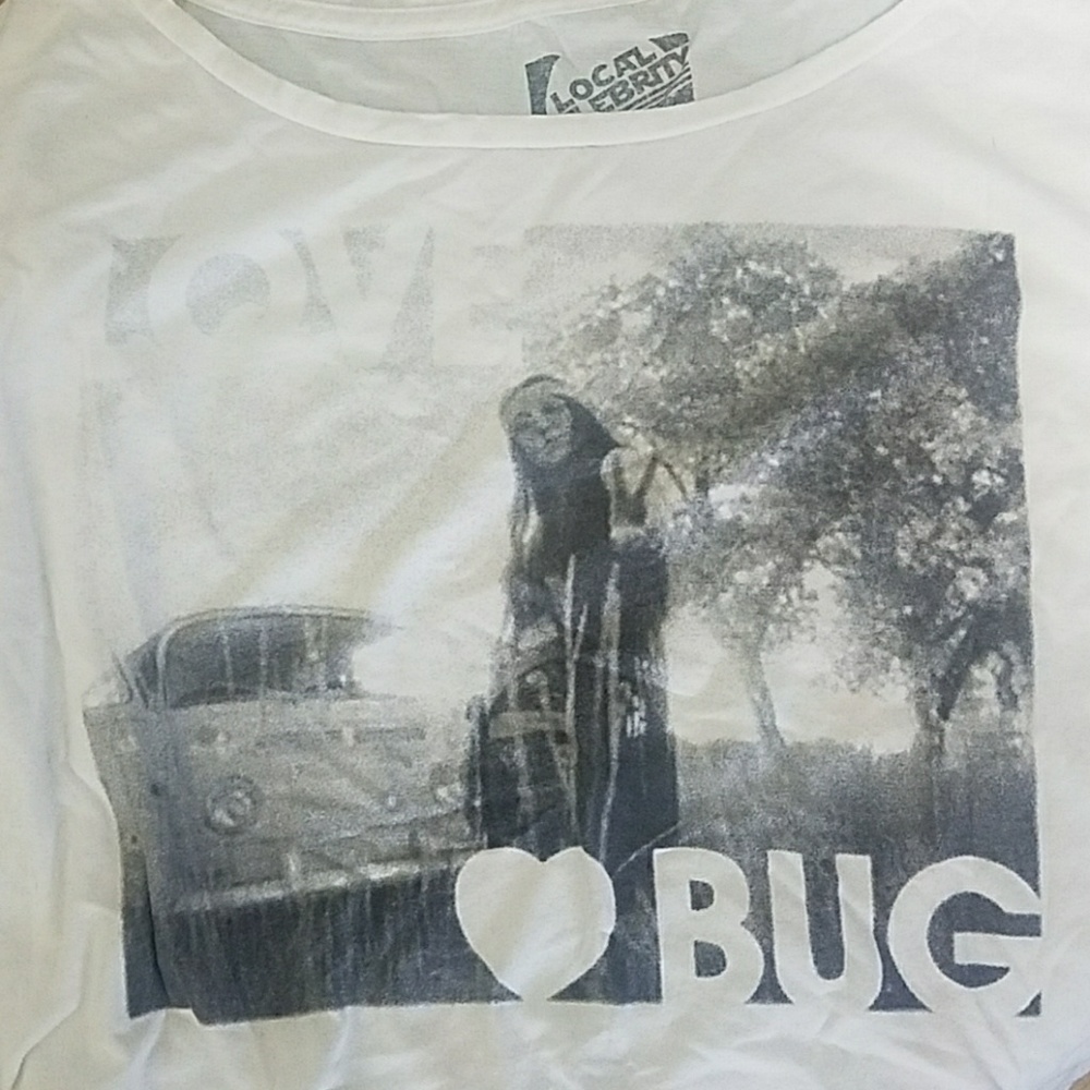 Local Celebrity white high low loose top Large